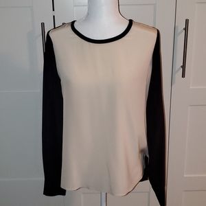 DVF Louisa beige and black blouse